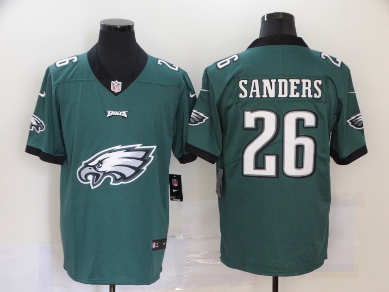 Men's Philadelphia Eagles Miles Sanders #26 Midnight Green Jersey
